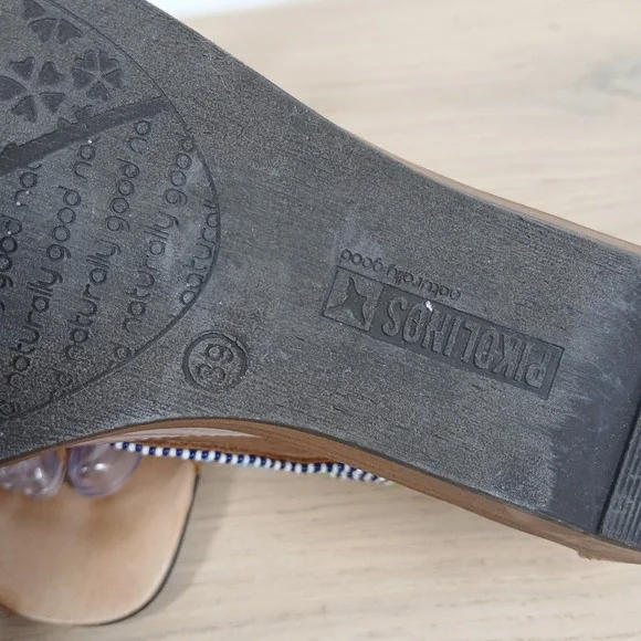 Pikolinos Sandals Women 9 Boho Beaded Leather Strappy Wedge Festival Bohemian - Picture 8 of 10